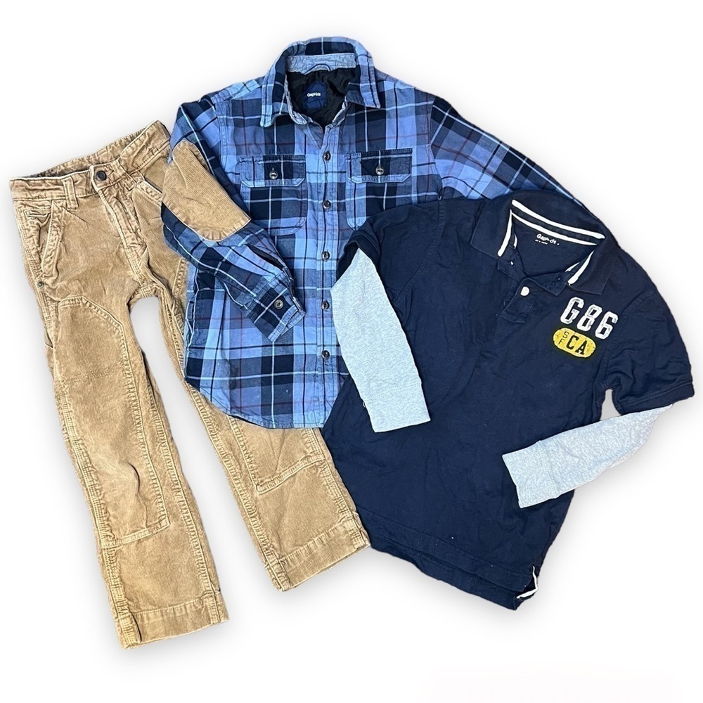 𝅺GAP Bundle Flannel‎ Shirt Corduroy Pants Boys 6